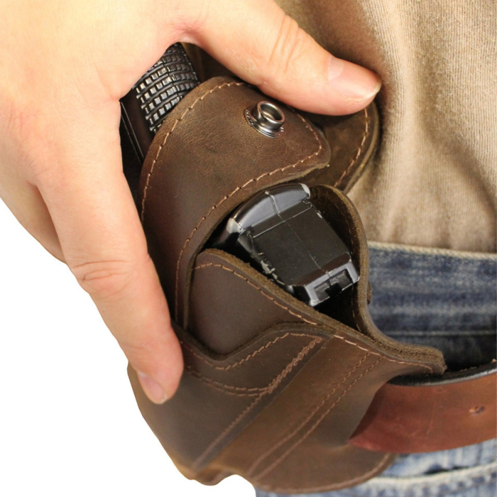 Brown Leather Ambidextrous Pancake Holster