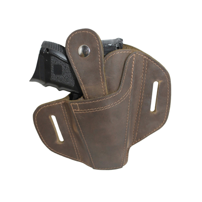 Brown Leather Ambidextrous Pancake Holster