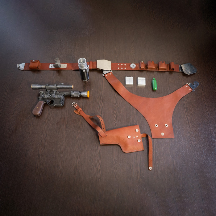 Brown Leather Belt Holster Set