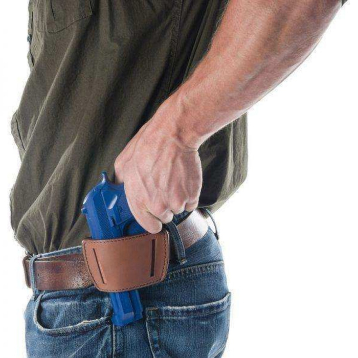 Brown Leather Belt Slide Holster