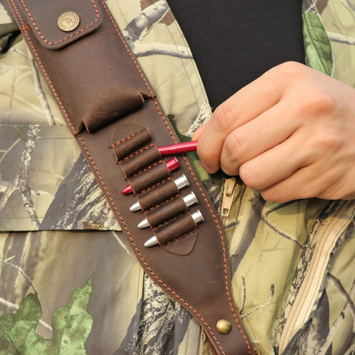Brown Leather Chest Rig Holster With Ammo Holder