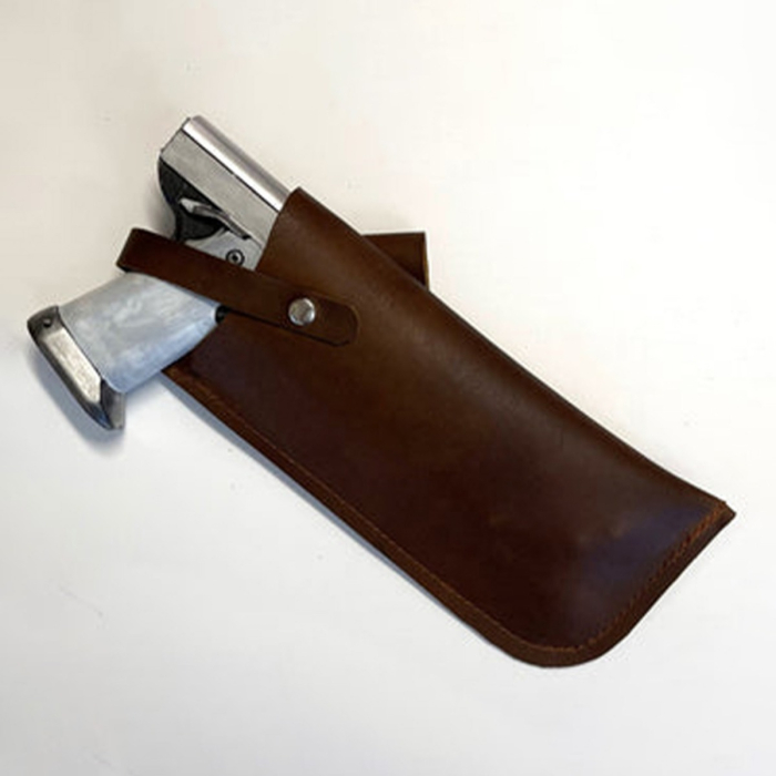 Brown Leather Drop Leg Holster And Pouch Set