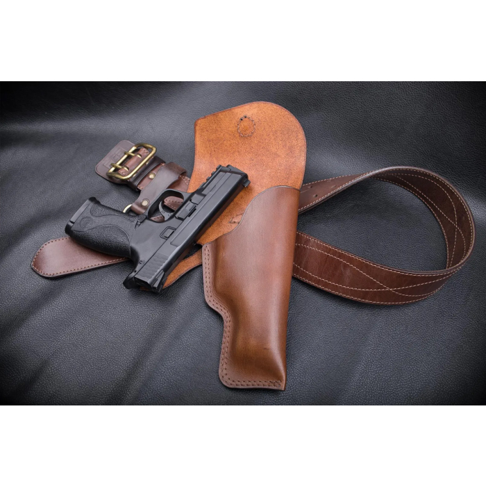 Brown Leather Flap Belt Holster