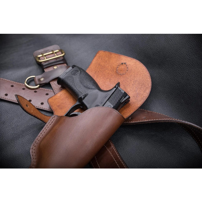 Brown Leather Flap Belt Holster