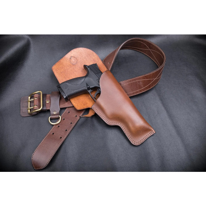 Brown Leather Flap Belt Holster