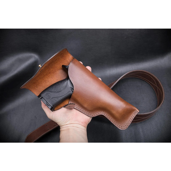 Brown Leather Flap Belt Holster