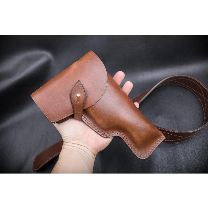 Brown Leather Flap Belt Holster