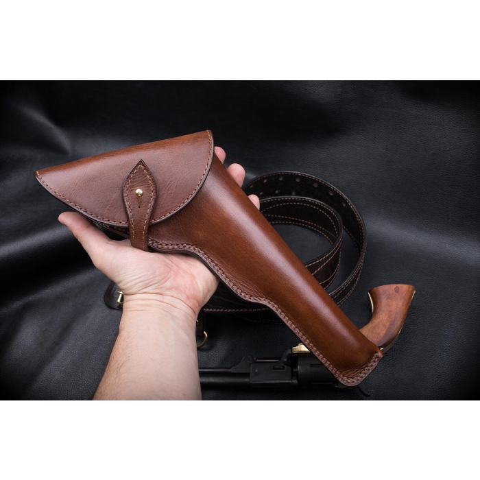 Brown Leather Flap Revolver Holster