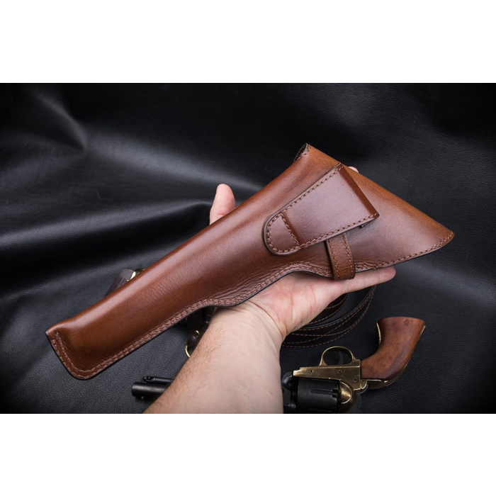 Brown Leather Flap Revolver Holster