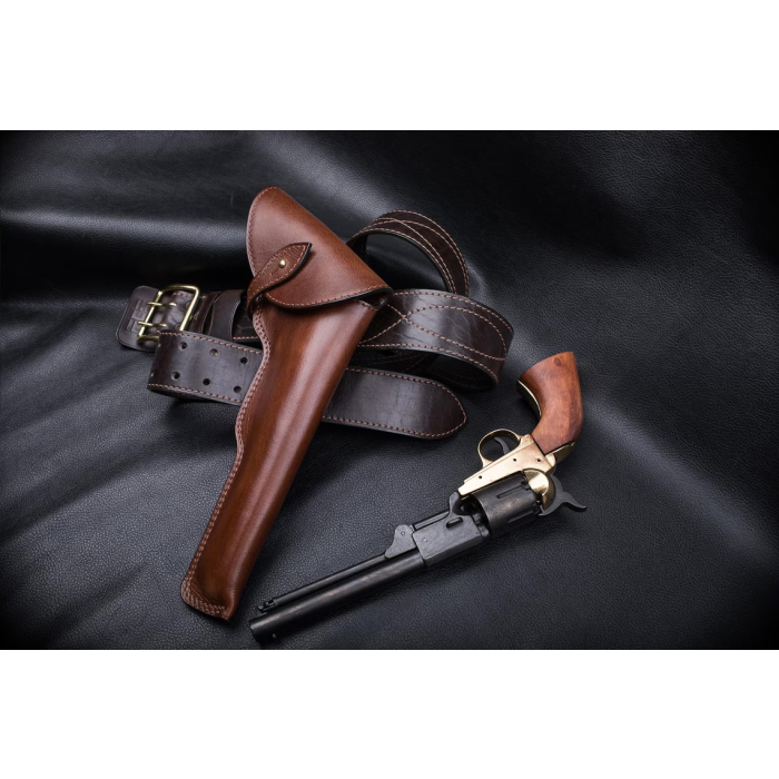Brown Leather Flap Revolver Holster