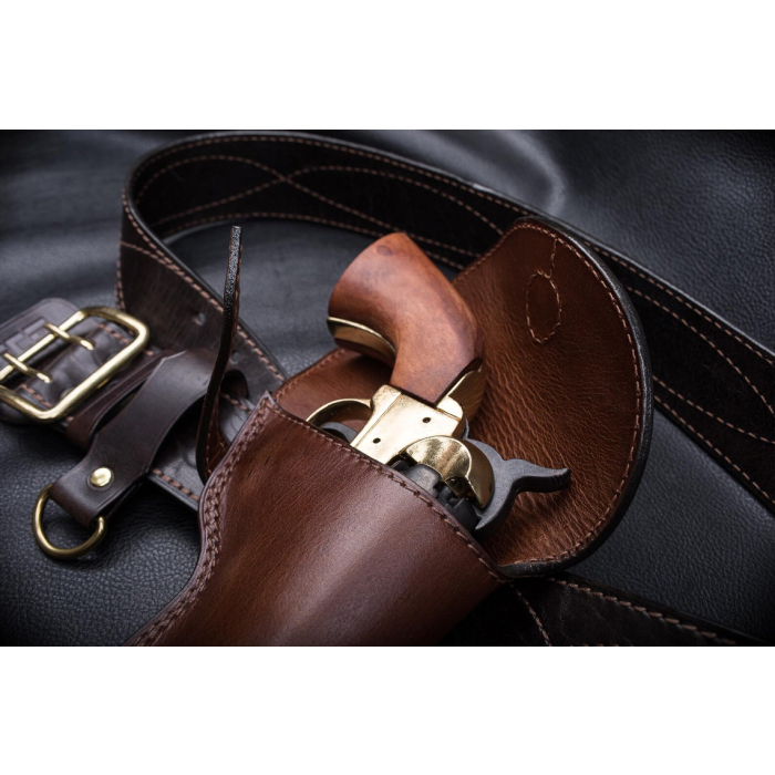 Brown Leather Flap Revolver Holster