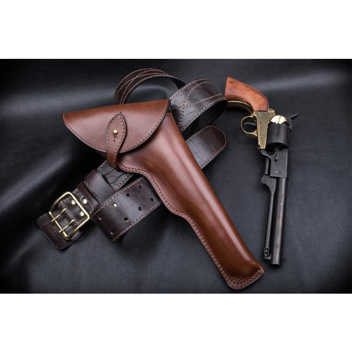 Brown Leather Flap Revolver Holster