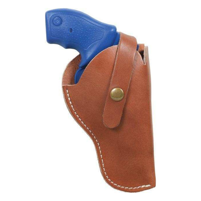 Brown Leather Hip Holster With Snap Strap