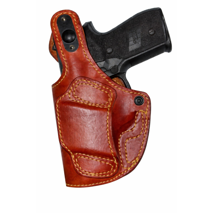 Brown Leather OWB Holster With Thumb Break