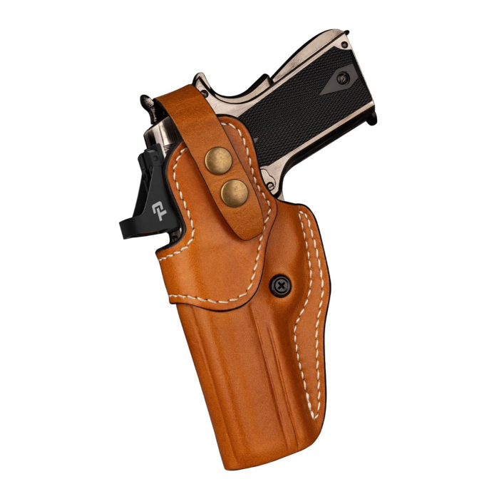 Brown Leather OWB Hunting Holster With Optic Cut
