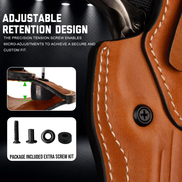 Brown Leather OWB Hunting Holster With Optic Cut