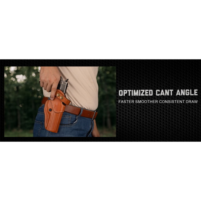 Brown Leather OWB Hunting Holster With Optic Cut