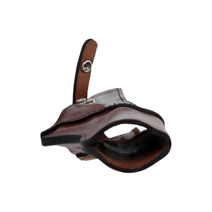 Brown Leather Ranch Belt Holster With Retention Strap