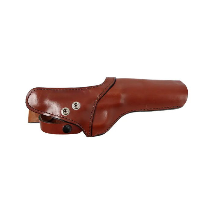 Brown Leather Ranch Belt Holster With Retention Strap
