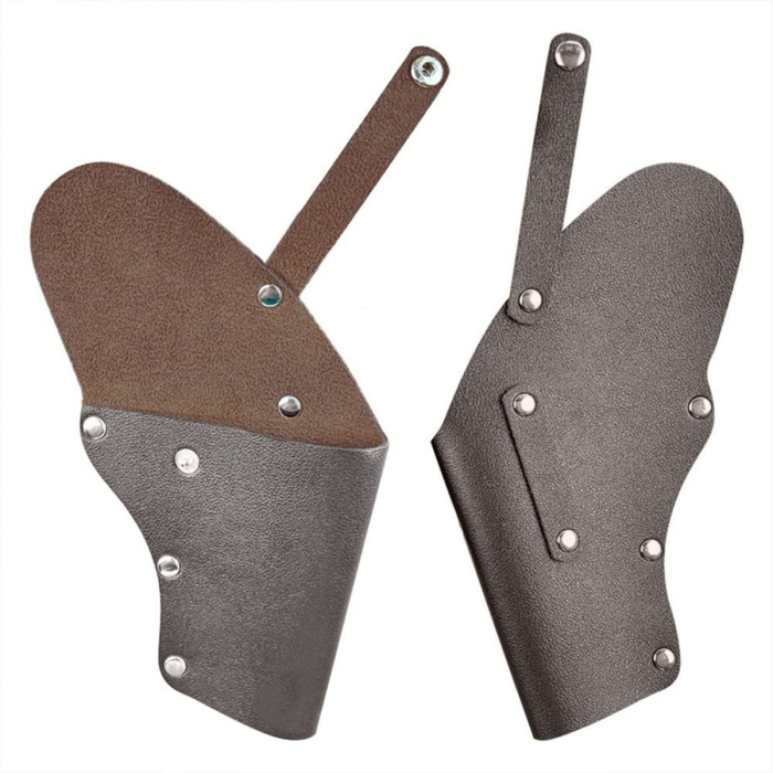 Brown Leather Revolver Hunting Holster With Strap