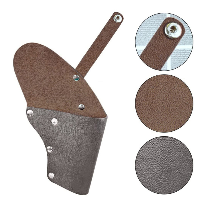 Brown Leather Revolver Hunting Holster With Strap