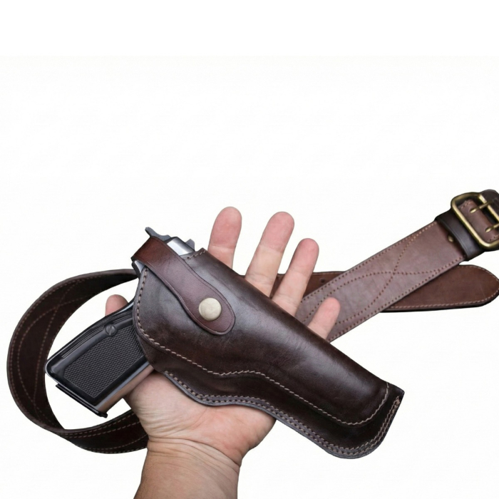 Vintage Brown Leather OWB Belt Holster