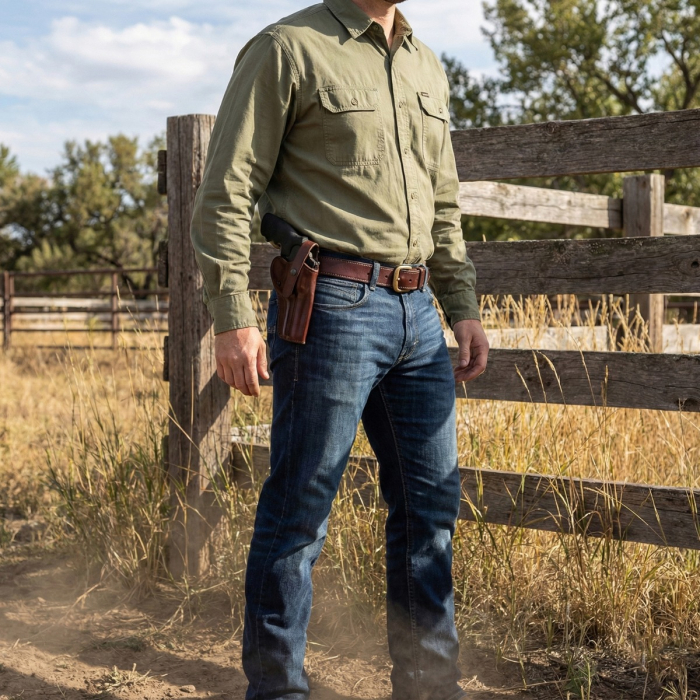 Burgundy Leather Alaska Hunter Hip Holster