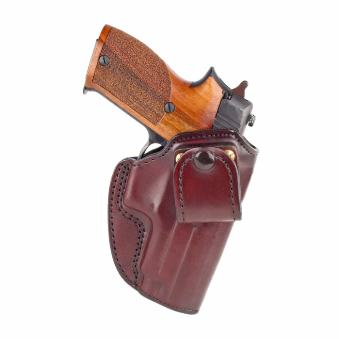 Burgundy Leather IWB Holster With Interchangeable Belt Loop