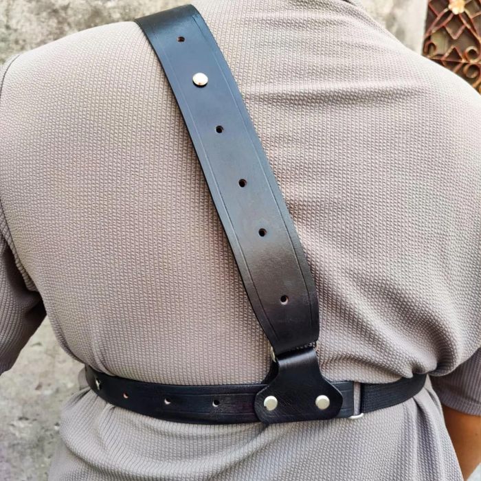 Alaskan Leather Chest Holster With Safety Strap