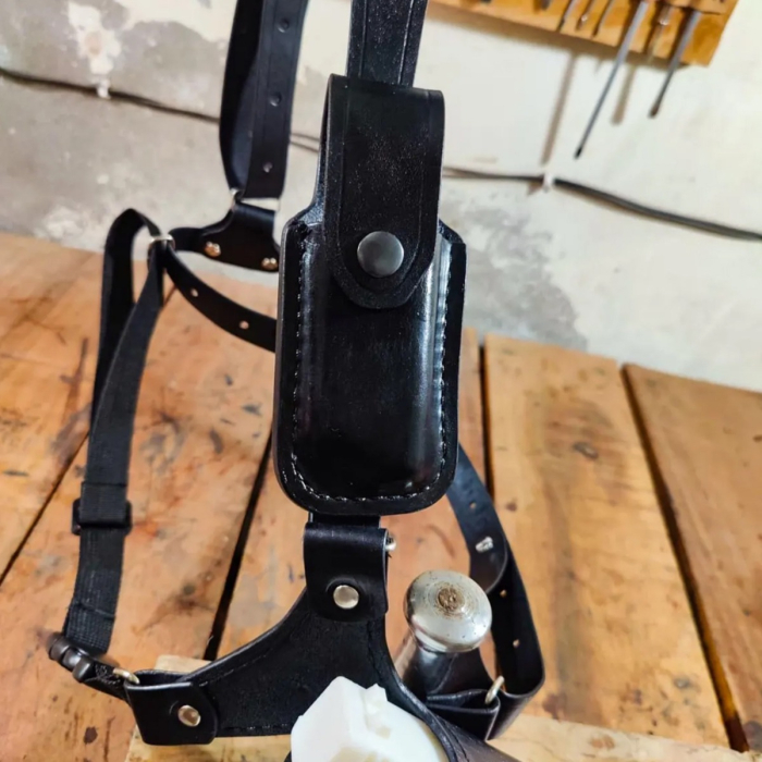 Alaskan Leather Chest Holster With Safety Strap