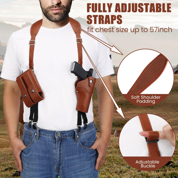 Chestnut Brown Vertical Shoulder Holster