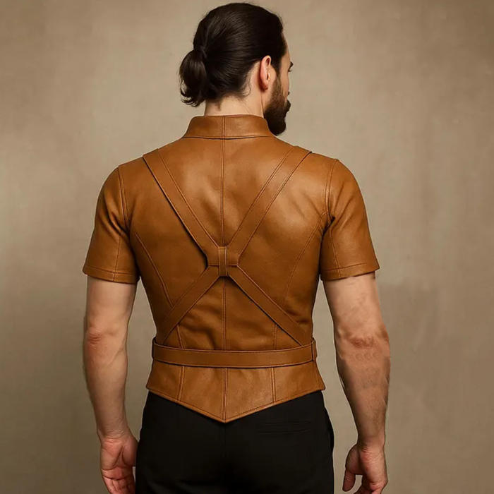 Brown Leather Renaissance Doublet