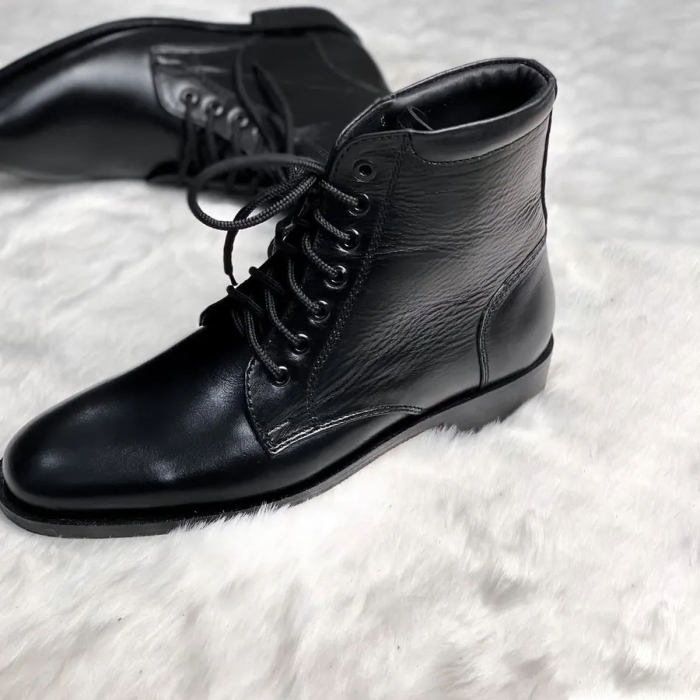 Classic Black Leather Ankle Boots