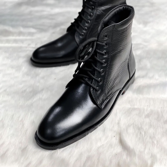 Classic Black Leather Ankle Boots