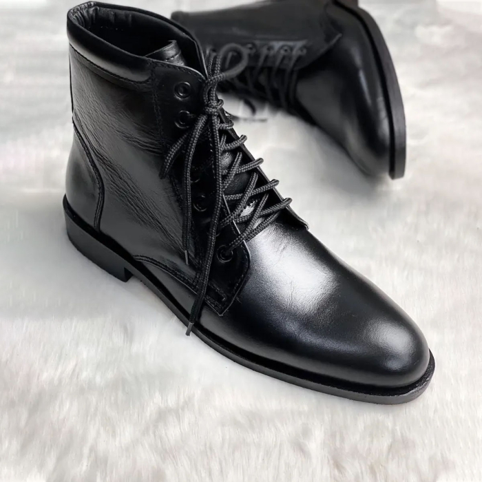Classic Black Leather Ankle Boots