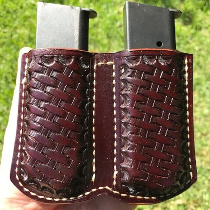 Clipped Double Magazine Pouch Basketweave
