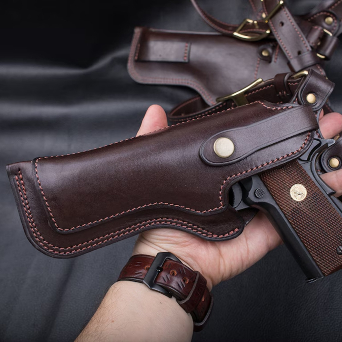 Colt 1911 Brown Leather Spider Shoulder Holster