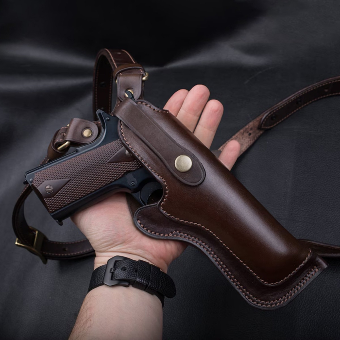 Colt 1911 Brown Leather Spider Shoulder Holster