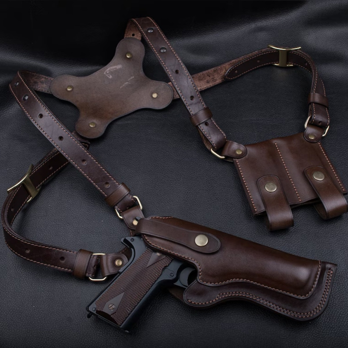 Colt 1911 Brown Leather Spider Shoulder Holster
