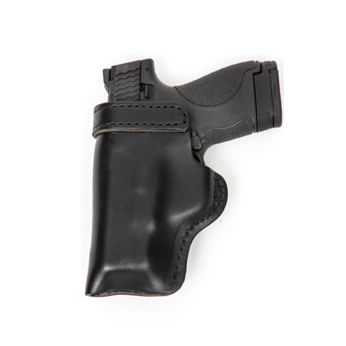 Black Carry Combo Pack IWB/OWB Leather Holster & Double Mag Carrier