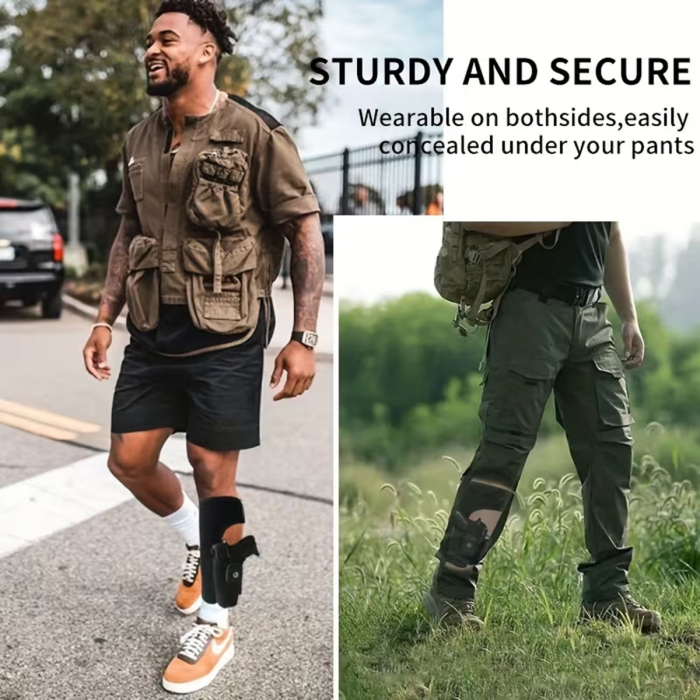 Elastic Ankle Holster with Magazine Pouch