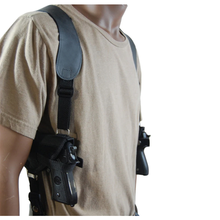Black Nylon Dual Pistol Horizontal Shoulder Holster