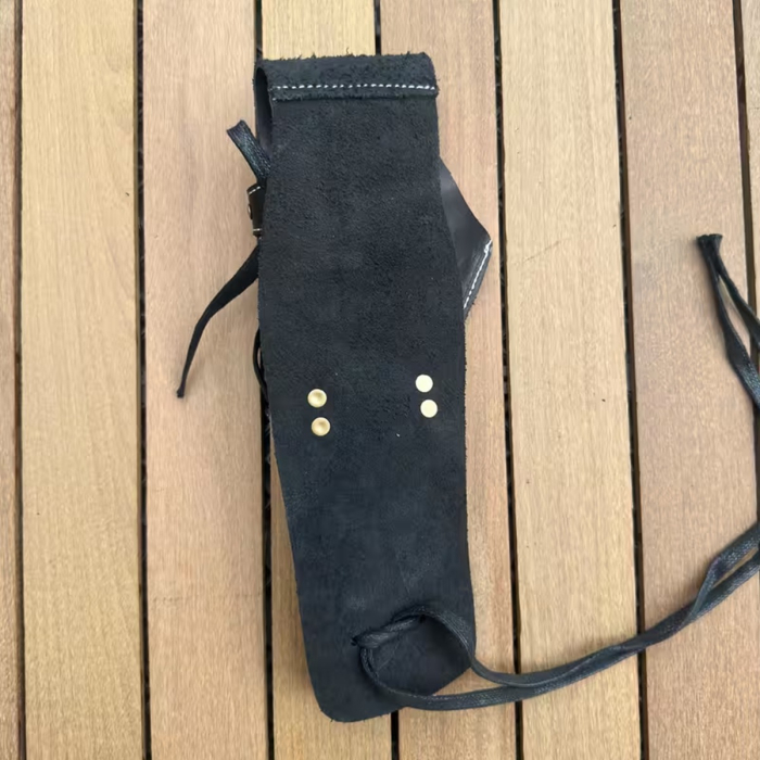 Western Leather Belt Holster with Decorative Flap