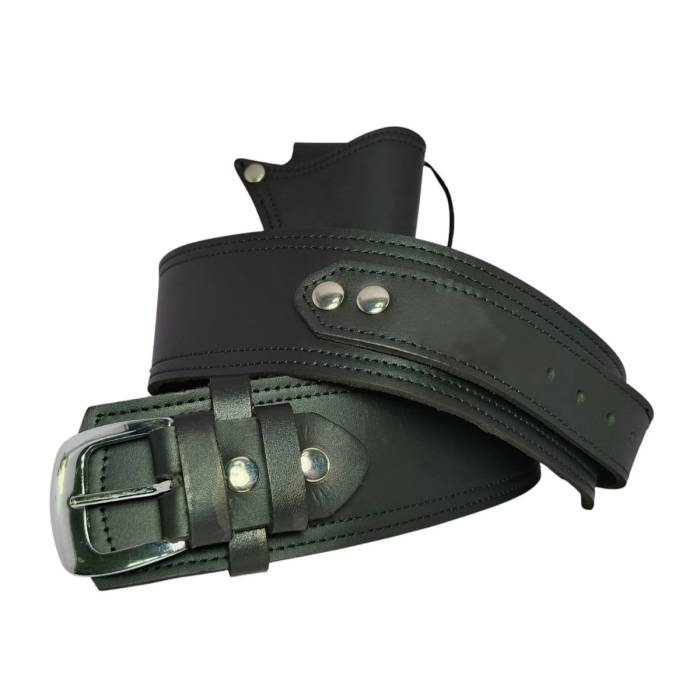 Black Cowboy Western Revolver Single Gun Holster Belt – Genuine Leather