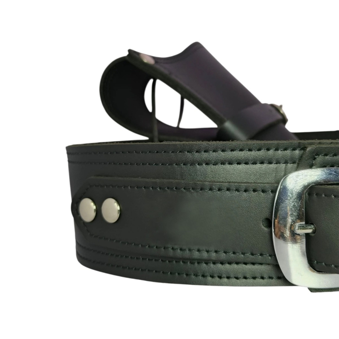 Black Cowboy Western Revolver Single Gun Holster Belt – Genuine Leather