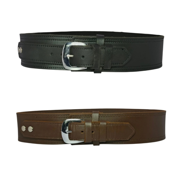 Brown Cowboy Western Revolver Single Gun Holster Belt – Genuine Leather