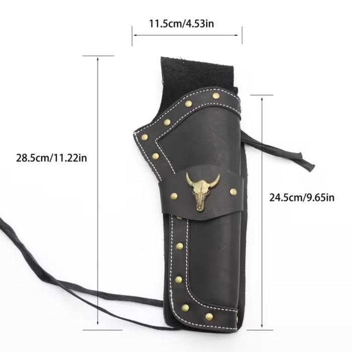 Western Leather Belt Holster with Decorative Flap