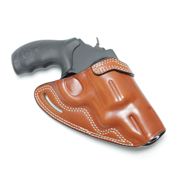 Cross Draw OWB Leather Revolver Holster