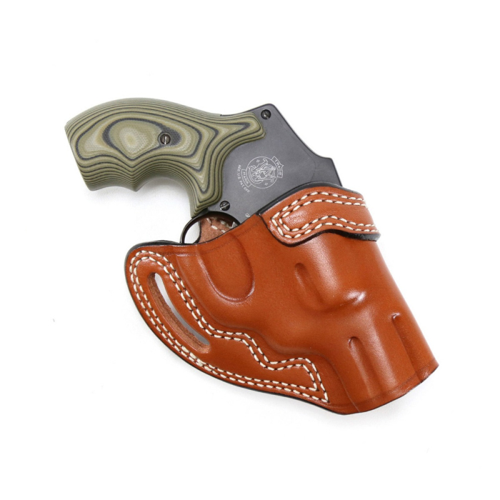 Cross Draw OWB Leather Revolver Holster