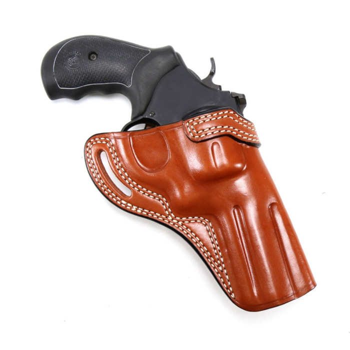 Cross Draw OWB Leather Revolver Holster